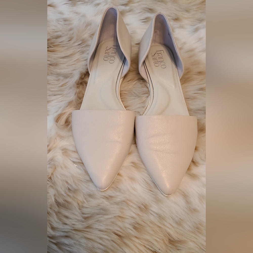 Franco Sarto Leather Dove Grey Flats